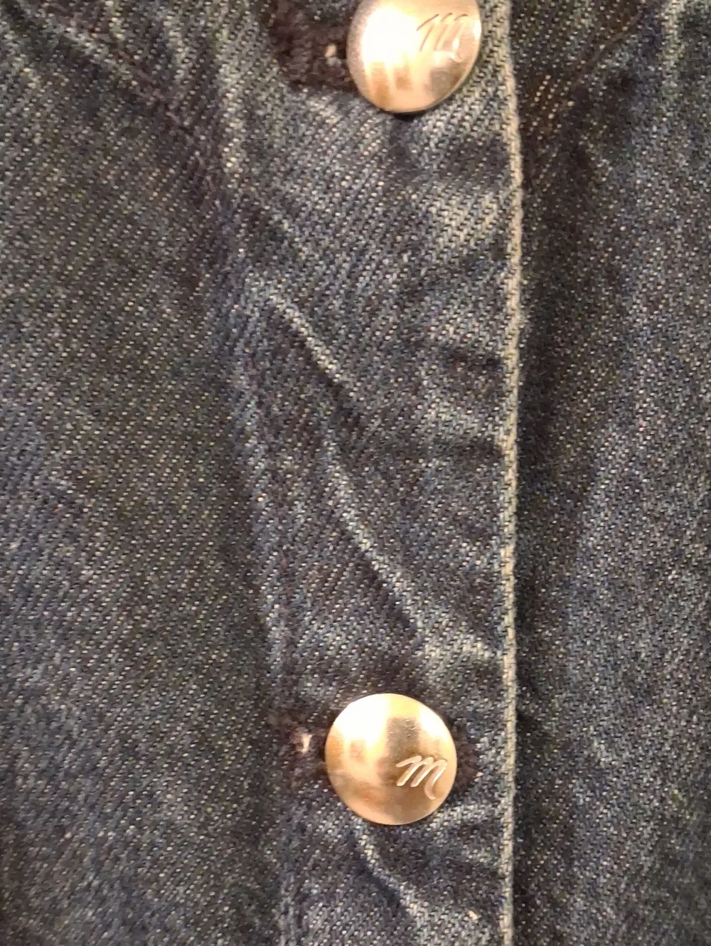 Madewell Dark Blue Sleeveless Denim Button Vest - Picture 2 of 4